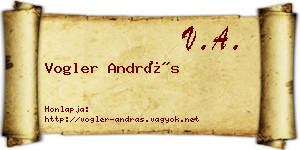 Vogler András névjegykártya