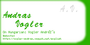 andras vogler business card